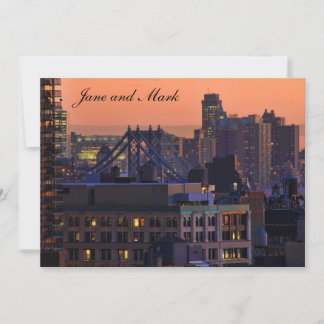 Invitación Vista de Union Square del puente de Manhattan, cie