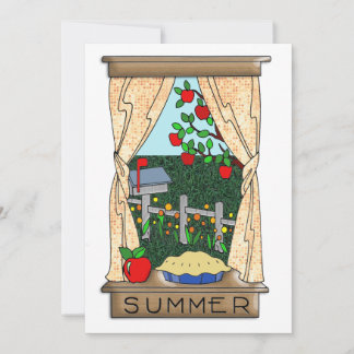 Invitación Vista desde la ventana de la cocina en verano