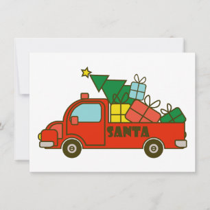 Invitación Vista lateral del camión Santa Feliz Navidad