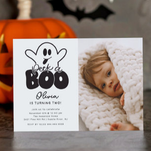 Invitación Vistazo A Boo Fantasma Foto Cumpleaños