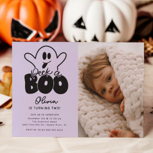 Invitación Vistazo A Boo Fantasma Foto Cumpleaños