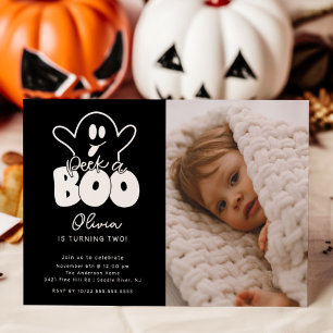 Invitación Vistazo A Boo Fantasma Foto Cumpleaños