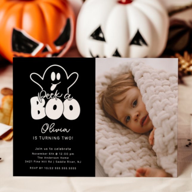Invitación Vistazo A Boo Fantasma Foto Cumpleaños (Subido por el creador)