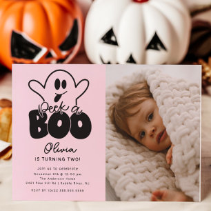 Invitación Vistazo A Boo Fantasma Foto Cumpleaños