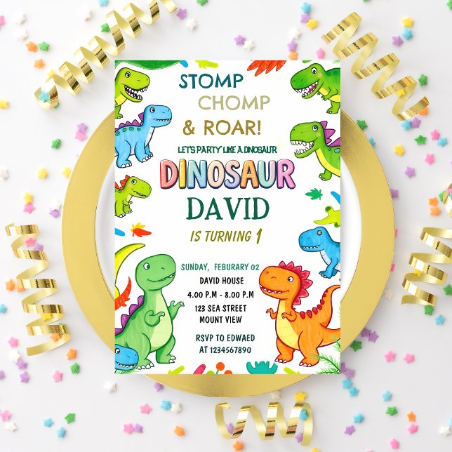 Invitación Vistazo a Chomp y Roar en Dinosaurio Divertido pri (Subido por el creador)