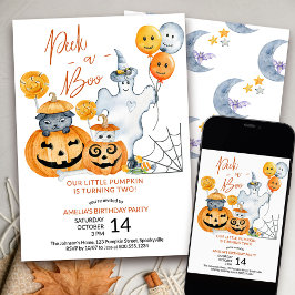 Invitación Vistazo a la calabaza pequeña que cumple dos años