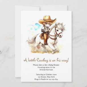 Invitación Vistazo al Oeste: Rustic Cowboy Baby Shower