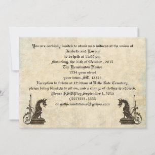 Invitación Vistazo Grabado en relieve Dragones Gótico Invitac