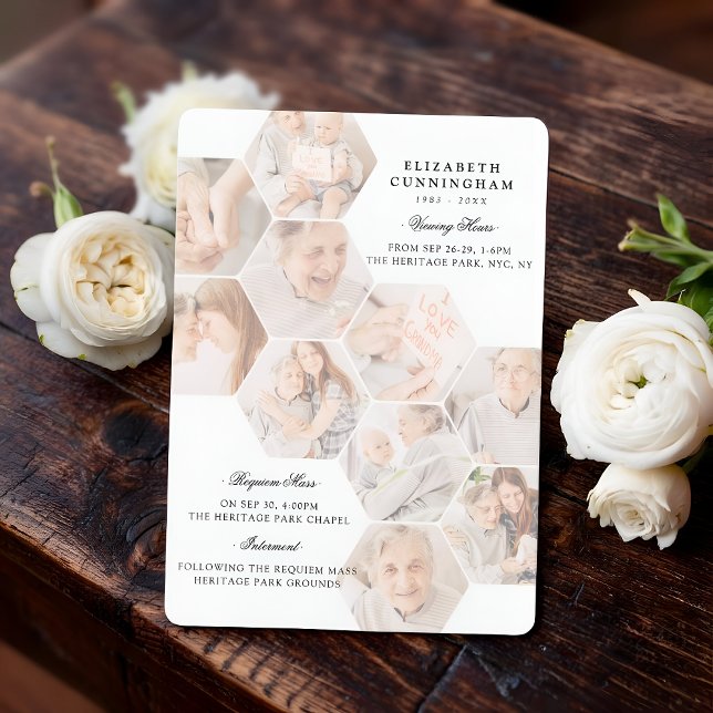 Invitación Visualización de Fotos Modernas, Réquiem, Funeral  (Subido por el creador)