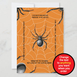 Invitación Viuda Negra Espeluznante Halloween Rimado