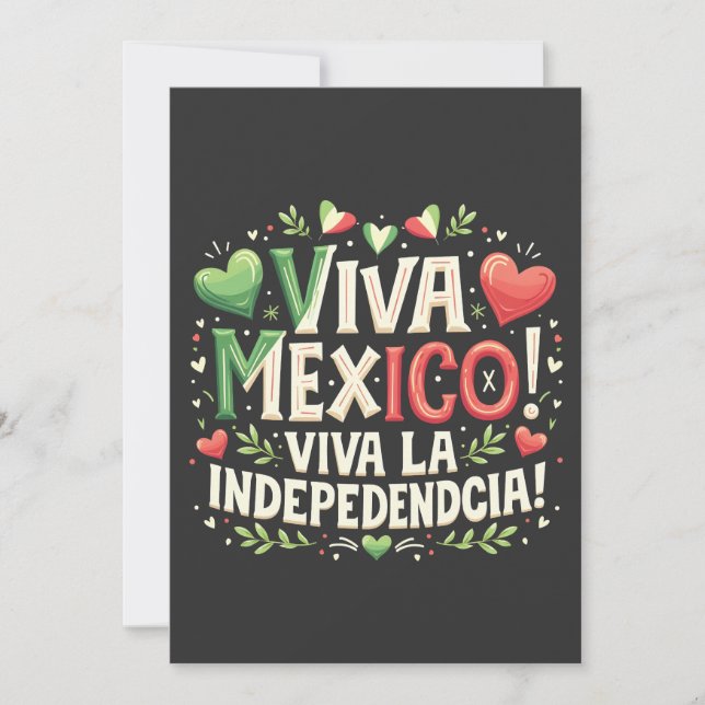 Invitación Viva el Día de la Independencia Mexicana (Anverso)
