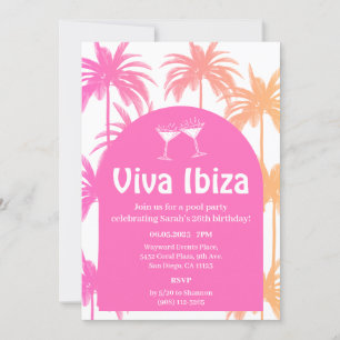 Invitación Viva Ibiza Fiesta de Cumpleaños