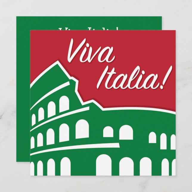 Invitación Viva Italia Patriotic Italia personalizable (Anverso / Reverso)