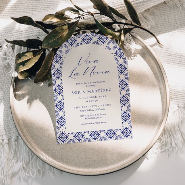 Invitación Viva La Novia Blue Talavera Ducha Bridal (Subido por el creador)