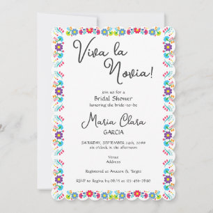 Invitación Viva la Novia Despedida Ducha Bridal Bilingual