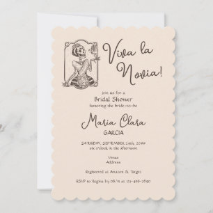 Invitación Viva la Novia Día de la Ducha Bridal Bilingüe Muer