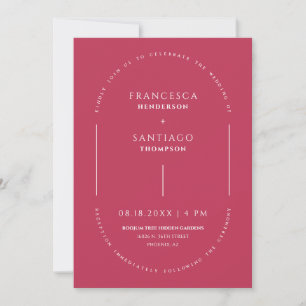 Invitación Viva Magenta Boda de código QR de arco moderno