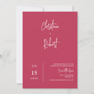 Invitación Viva Magenta Boda moderno de Boho Foto Código QR