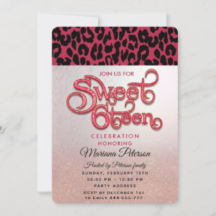 Invitación Viva Magenta Guay Trendy leopard dulce 16