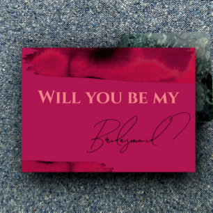 Invitación Viva Magenta, propuesta moderna de la dama de hono