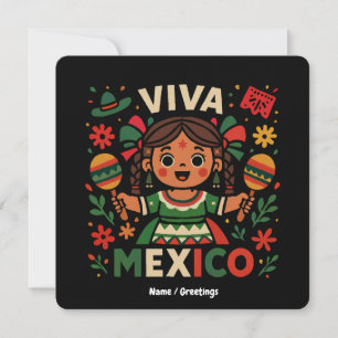 Invitación Viva México Día de la Independencia Chica Mexicana