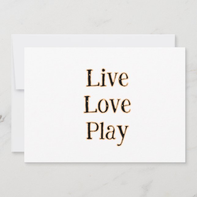 Invitación Vive ama jugar negro naranja deportes jugador mode (Anverso)