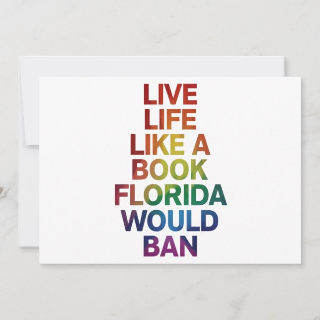 Invitación Vive como el libro que Florida prohibiría regalo d (Anverso)