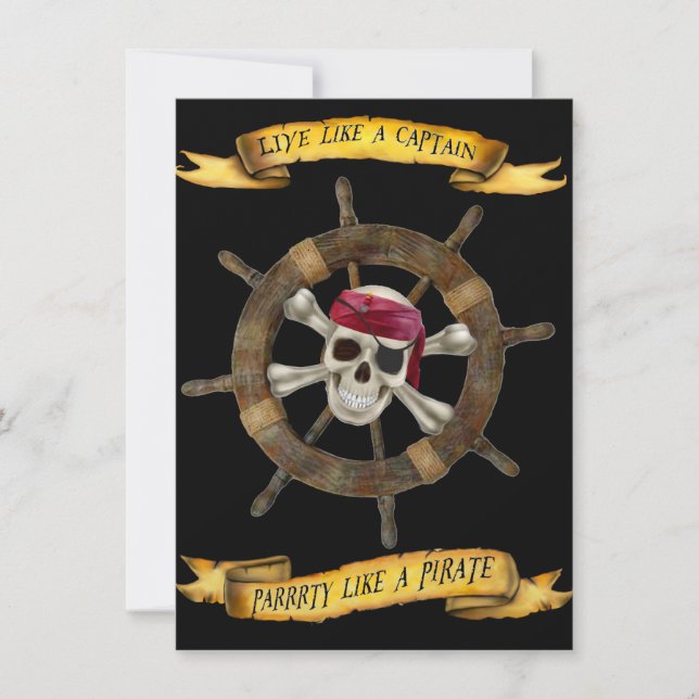 INVITACIÓN VIVE COMO UN CAPITÁN, ¡PARTE COMO UN PIRATA! (Anverso)