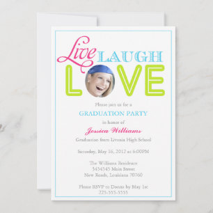 Invitación Vive la graduación del amor el   de la risa