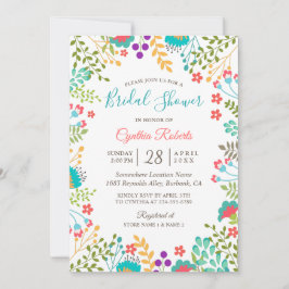 Invitación Vivid Fresh Spring Floral Cute Bridal Shower