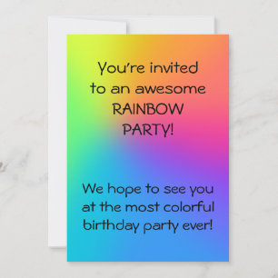 Invitación Vivid Rainbow Ombre Birday Party