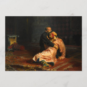 Invitación Vívido Retro - Iván el Terrible y su hijo Iván