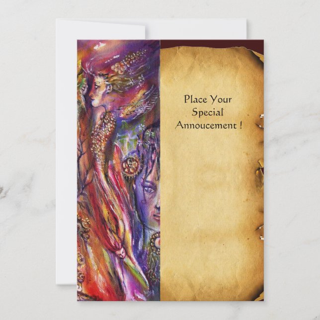 Invitación VIVIEN Y MERLIN Pergamino Fantasía (Anverso)