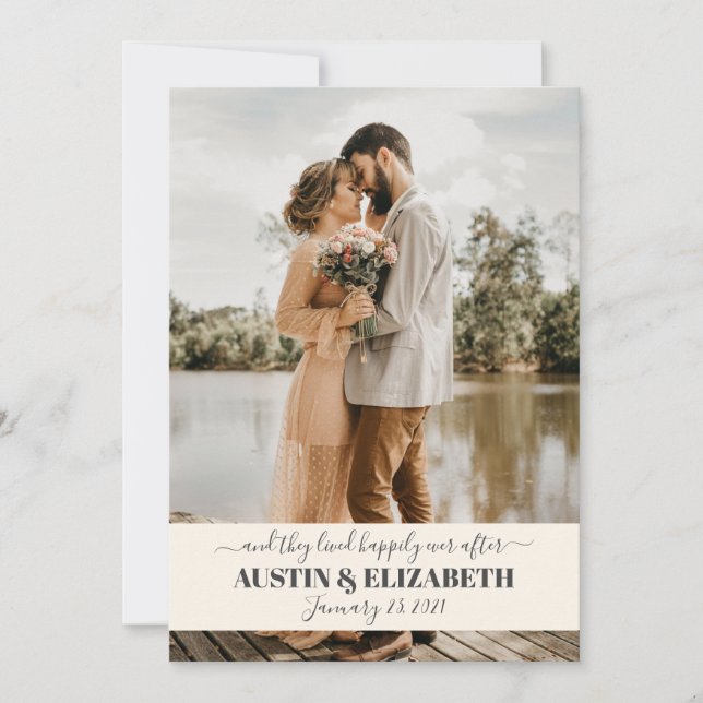 Invitación Vivieron felices para siempre después de la boda g (Anverso)