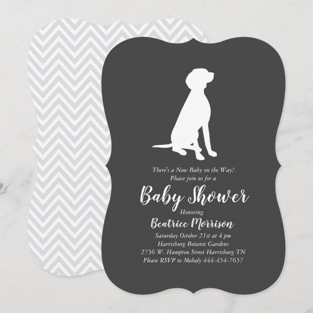 Invitación Vizsla Perro Baby Shower Sexo Neutral (Anverso / Reverso)