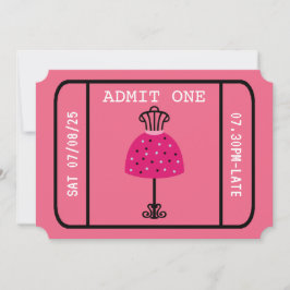 Invitación Vocabulario de Moda de Glam Fiesta Chica Nocturno