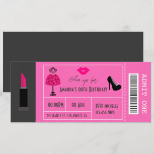 Invitación Vocabulario de Moda de Glam Fiesta Chica Nocturno