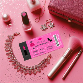 Invitación Vocabulario de Moda de Glam Fiesta Chica Nocturno