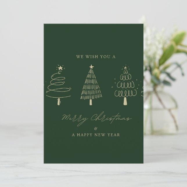 Invitación 🎄 Voeux de Merry Christmas Greeting Card 🎄 (Anverso de pie)