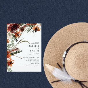 Invitación Volante de Boda Rústico Natural de Terracota