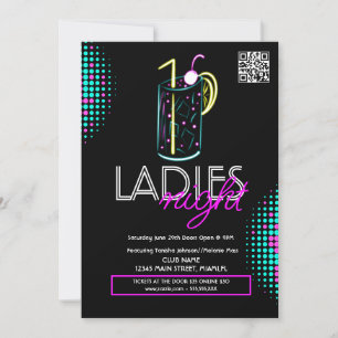 Invitación Volante de cóctel de club nocturno para damas