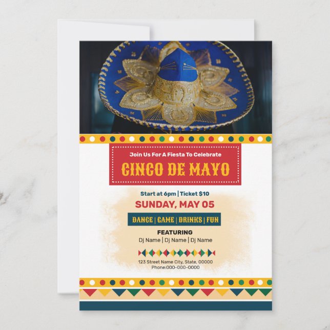 Invitación Volante de eventos Cinco De Mayo (Anverso)