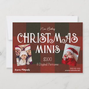 Invitación Volante de Fotografía de Minis de Navidad de Cuadr