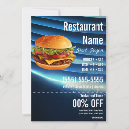 Invitación Volante de hamburguesa 5x7