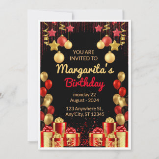 Invitación Volante de la fiesta de cumpleaños elegante de col