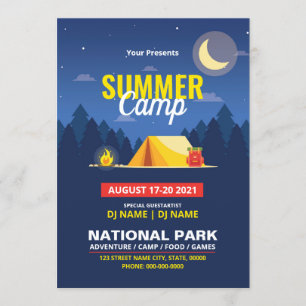 Invitación Volante del campamento de verano