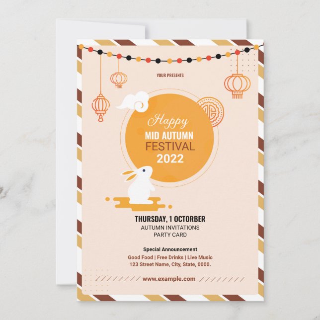 Invitación Volante del festival de mediados de otoño (Anverso)