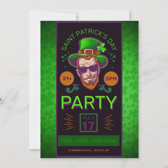 Invitación Volante del Fiesta del Día de San Patricio (Anverso)