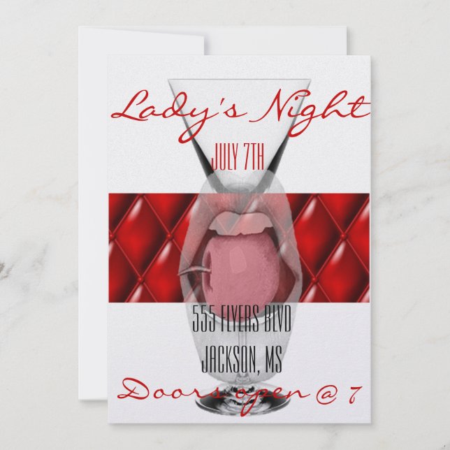 Invitación Volante del Fiesta nocturno de Lady (Anverso)