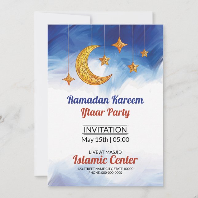 Invitación Volante del Fiesta Ramadan Kareem Iftaar (Anverso)